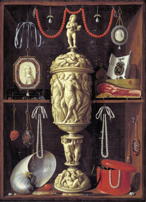 art chamber cabinet with ivory goblet